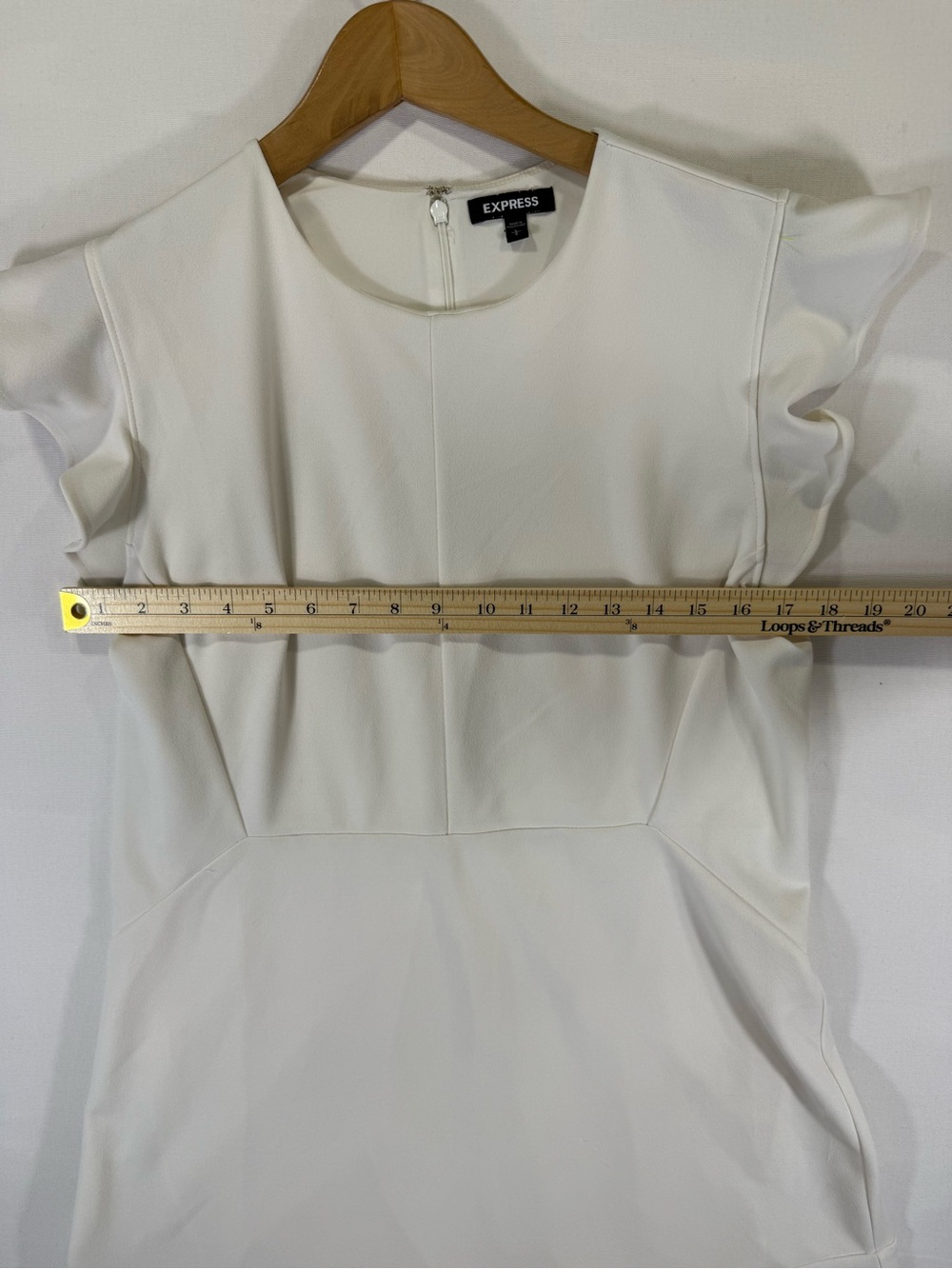 Express White Ruffle Sleeve Mini Dress - Picture 3 of 9